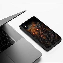 Чехол iPhone XS Max матовый Baldurs Gate 3 logo demon, цвет: 3D-черный — фото 2