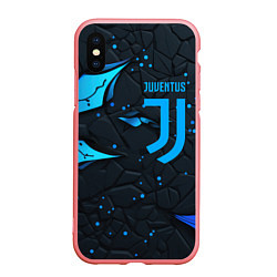 Чехол iPhone XS Max матовый Juventus abstract blue logo, цвет: 3D-баблгам