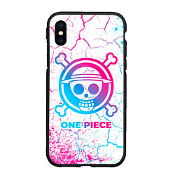 Чехол iPhone XS Max матовый One Piece neon gradient style