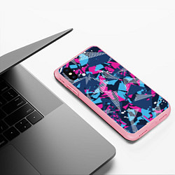 Чехол iPhone XS Max матовый Абстрактные узоры паттерн, цвет: 3D-баблгам — фото 2