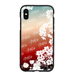 Чехол iPhone XS Max матовый Stray Kids flowers, цвет: 3D-черный