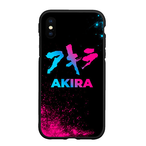Чехол iPhone XS Max матовый Akira - neon gradient / 3D-Черный – фото 1