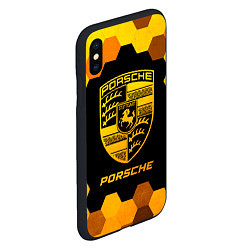 Чехол iPhone XS Max матовый Porsche - gold gradient, цвет: 3D-черный — фото 2