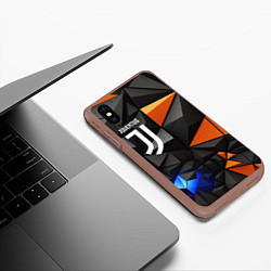 Чехол iPhone XS Max матовый Juventus orange black style, цвет: 3D-коричневый — фото 2