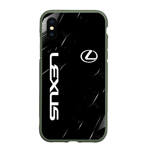 Чехол iPhone XS Max матовый Lexus - minimalism / 3D-Темно-зеленый – фото 1