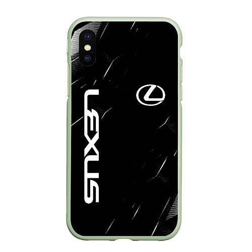 Чехол iPhone XS Max матовый Lexus - minimalism / 3D-Салатовый – фото 1