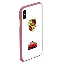 Чехол iPhone XS Max матовый Porsche car, цвет: 3D-малиновый — фото 2