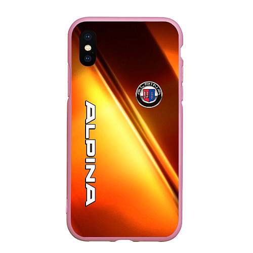 Чехол iPhone XS Max матовый Alpina - теплое свечение / 3D-Розовый – фото 1