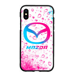 Чехол iPhone XS Max матовый Mazda neon gradient style