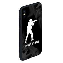 Чехол iPhone XS Max матовый Counter Strike glitch на темном фоне, цвет: 3D-черный — фото 2
