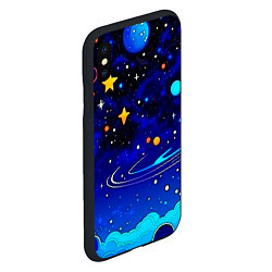 Чехол iPhone XS Max матовый Мультяшный космос темно-синий, цвет: 3D-черный — фото 2