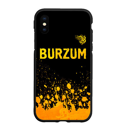 Чехол iPhone XS Max матовый Burzum - gold gradient: символ сверху / 3D-Черный – фото 1