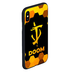 Чехол iPhone XS Max матовый Doom - gold gradient, цвет: 3D-черный — фото 2