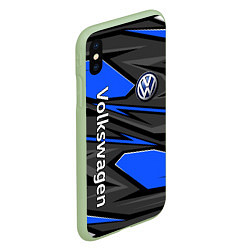Чехол iPhone XS Max матовый Вольцваген - спортивная униформа, цвет: 3D-салатовый — фото 2