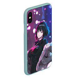 Чехол iPhone XS Max матовый Прекрасная Фубуки - One Punch Man, цвет: 3D-мятный — фото 2