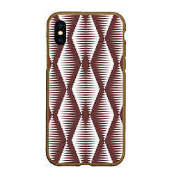 Чехол iPhone XS Max матовый Ромбы цвета кофе, цвет: 3D-коричневый