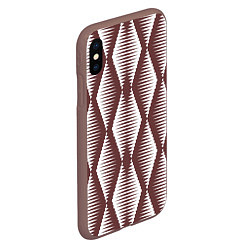 Чехол iPhone XS Max матовый Ромбы цвета кофе, цвет: 3D-коричневый — фото 2