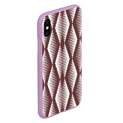 Чехол iPhone XS Max матовый Ромбы цвета кофе, цвет: 3D-сиреневый — фото 2