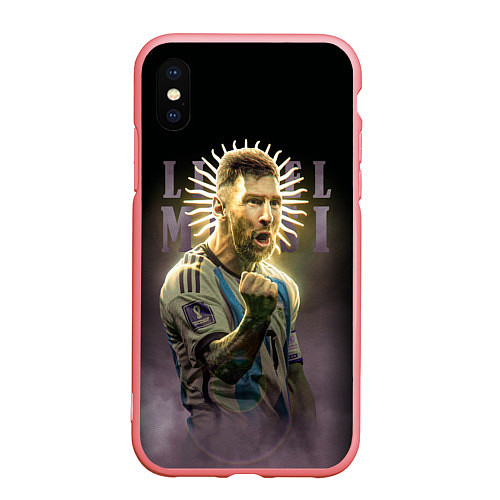 Чехол iPhone XS Max матовый Лионель Месси сборная Аргентины ЧМ 2022 / 3D-Баблгам – фото 1