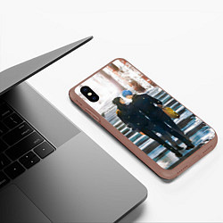 Чехол iPhone XS Max матовый Годжо и Гетто - Магическая битва, цвет: 3D-коричневый — фото 2