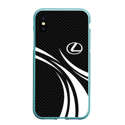 Чехол iPhone XS Max матовый Lexus - carbon line / 3D-Мятный – фото 1