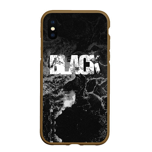 Чехол iPhone XS Max матовый Black - abstract / 3D-Коричневый – фото 1