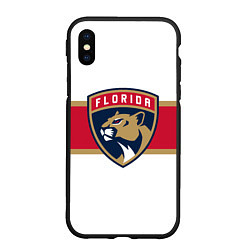 Чехол iPhone XS Max матовый Florida panthers - uniform - hockey, цвет: 3D-черный