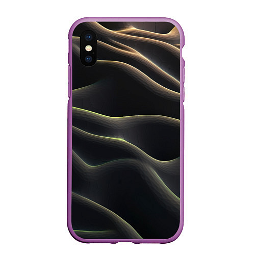 Чехол iPhone XS Max матовый Объемная темная текстура / 3D-Фиолетовый – фото 1