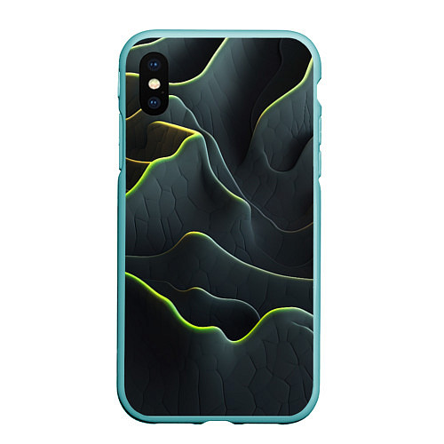 Чехол iPhone XS Max матовый Рельефная текстура / 3D-Мятный – фото 1