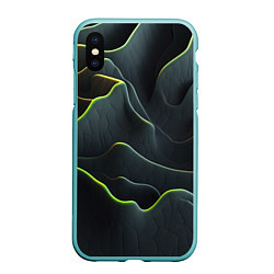 Чехол iPhone XS Max матовый Рельефная текстура, цвет: 3D-мятный