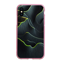 Чехол iPhone XS Max матовый Рельефная текстура, цвет: 3D-розовый