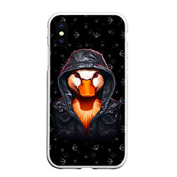 Чехол iPhone XS Max матовый Утка в капюшоне