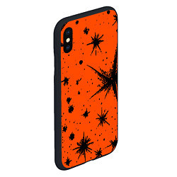 Чехол iPhone XS Max матовый Огненный оранжевый абстракция, цвет: 3D-черный — фото 2