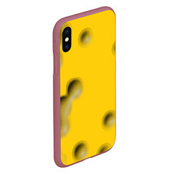 Чехол iPhone XS Max матовый Сырная плоскость, цвет: 3D-малиновый — фото 2
