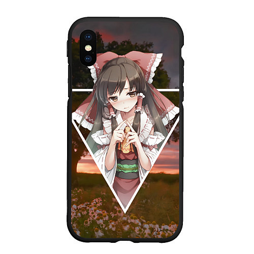 Чехол iPhone XS Max матовый Touhou Project Reimu / 3D-Черный – фото 1