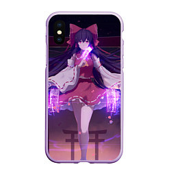 Чехол iPhone XS Max матовый Touhou Project Рейму Хакурей, цвет: 3D-сиреневый