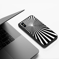 Чехол iPhone XS Max матовый Черно-белая полосатая иллюзия, цвет: 3D-черный — фото 2