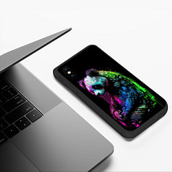 Чехол iPhone XS Max матовый Панда в краске, цвет: 3D-черный — фото 2