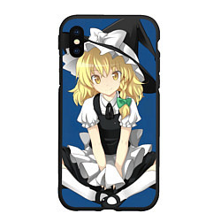 Чехол iPhone XS Max матовый Touhou Project Мариса Кирисаме, цвет: 3D-черный