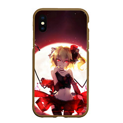 Чехол iPhone XS Max матовый Touhou Project Фландр Скарлет, цвет: 3D-коричневый