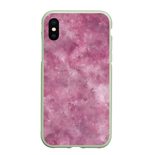 Чехол iPhone XS Max матовый Текстура камня родонита / 3D-Салатовый – фото 1