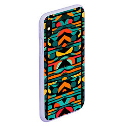 Чехол iPhone XS Max матовый Абстрактный красочный паттерн - мода, цвет: 3D-светло-сиреневый — фото 2