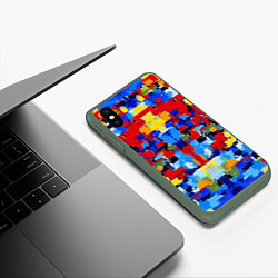 Чехол iPhone XS Max матовый Colorful abstraction - vogue - paint, цвет: 3D-темно-зеленый — фото 2