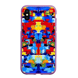 Чехол iPhone XS Max матовый Colorful abstraction - vogue - paint, цвет: 3D-фиолетовый