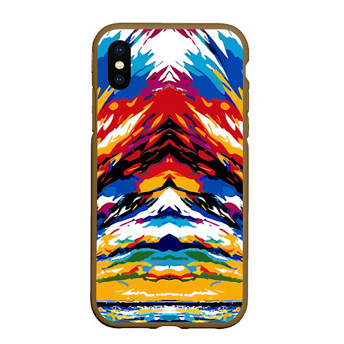 Чехол iPhone XS Max матовый Vanguard abstraction - vogue - art / 3D-Коричневый – фото 1