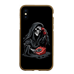 Чехол iPhone XS Max матовый Звонок смерти, цвет: 3D-коричневый