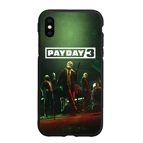 Чехол iPhone XS Max матовый Грабители Payday 3 / 3D-Черный – фото 1