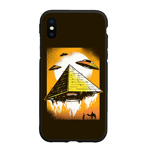 Чехол iPhone XS Max матовый Pyramid launch / 3D-Черный – фото 1