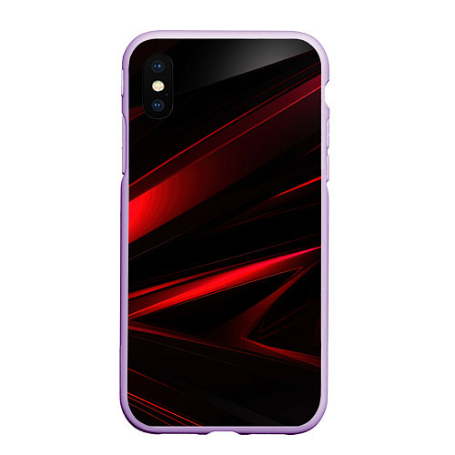 Чехол iPhone XS Max матовый Black and red / 3D-Сиреневый – фото 1