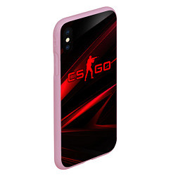 Чехол iPhone XS Max матовый CSGO red black logo, цвет: 3D-розовый — фото 2